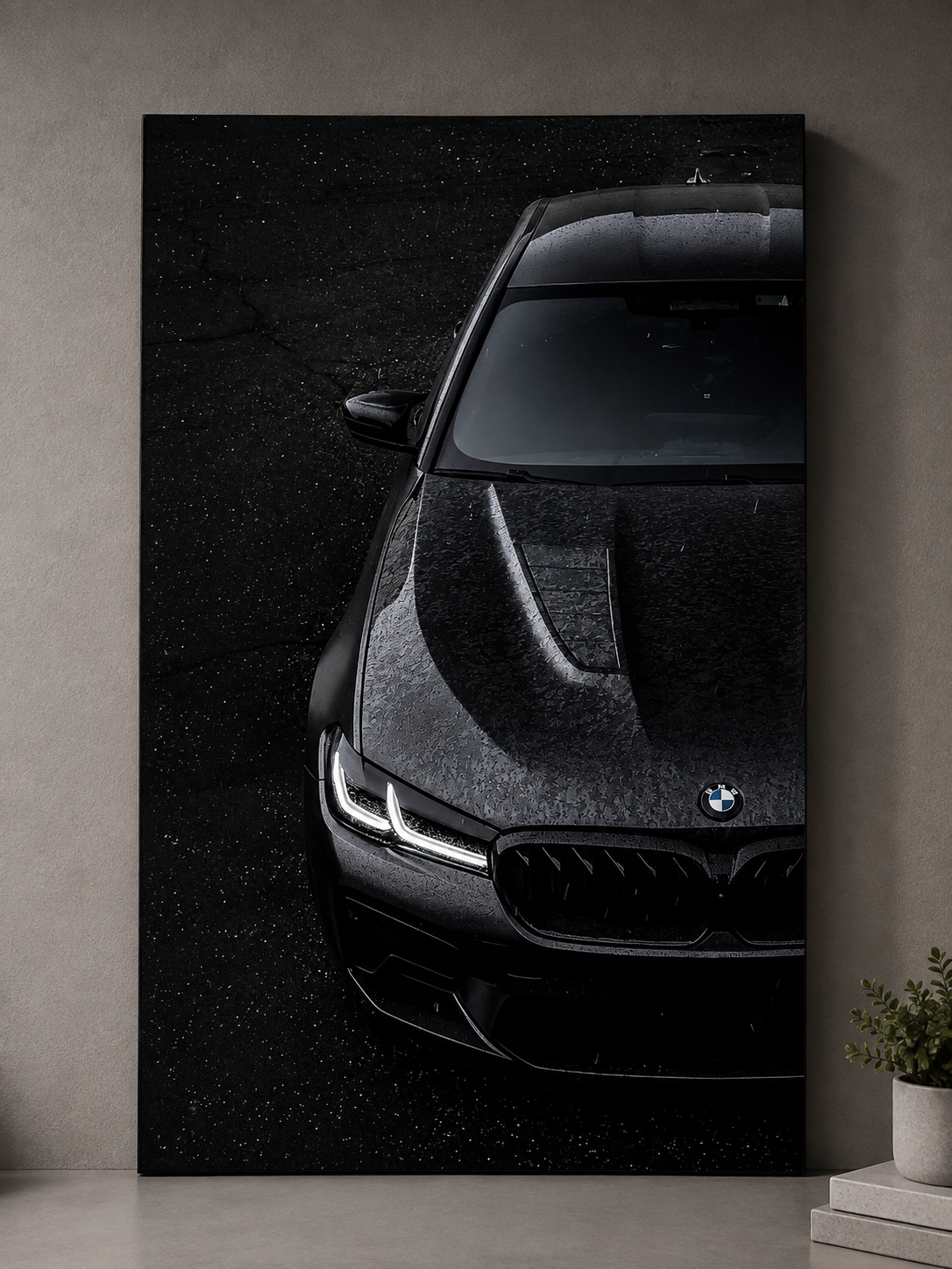 BMW LED Car Wall Art – Luxury Illuminated 60×40 cm Wall Decoration