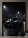 BMW 7 Series LED Car Wall Art – Luxury Rainy Night Edition 60×40 cm