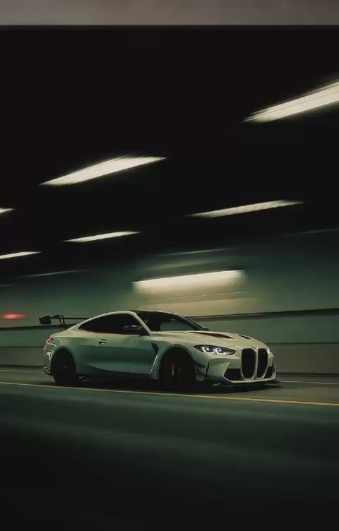 BMW M4 LED Car Wall Art – Illuminated Automotive Wall Décor 60×40 cm